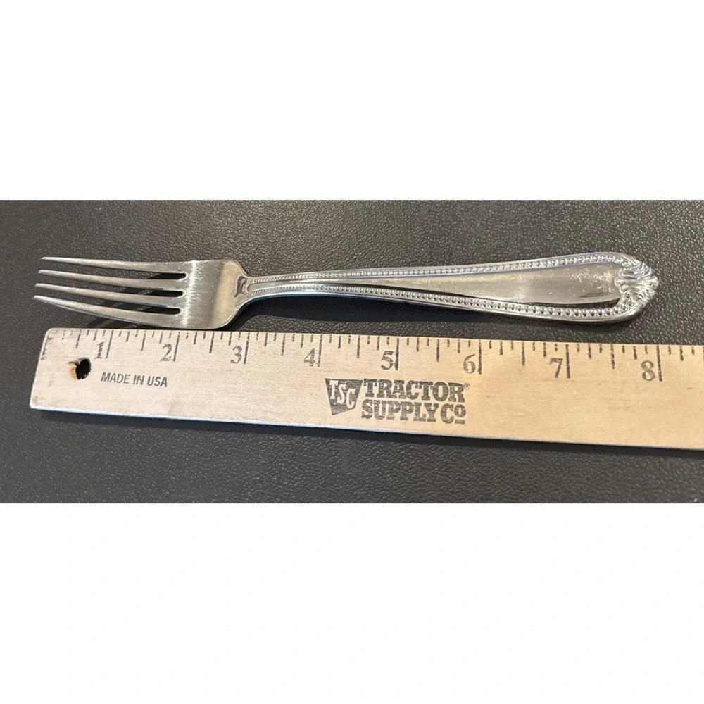 Lenox Bead Plume Glossy Dinner Fork Forks Set Of 4 Stainless Flatware